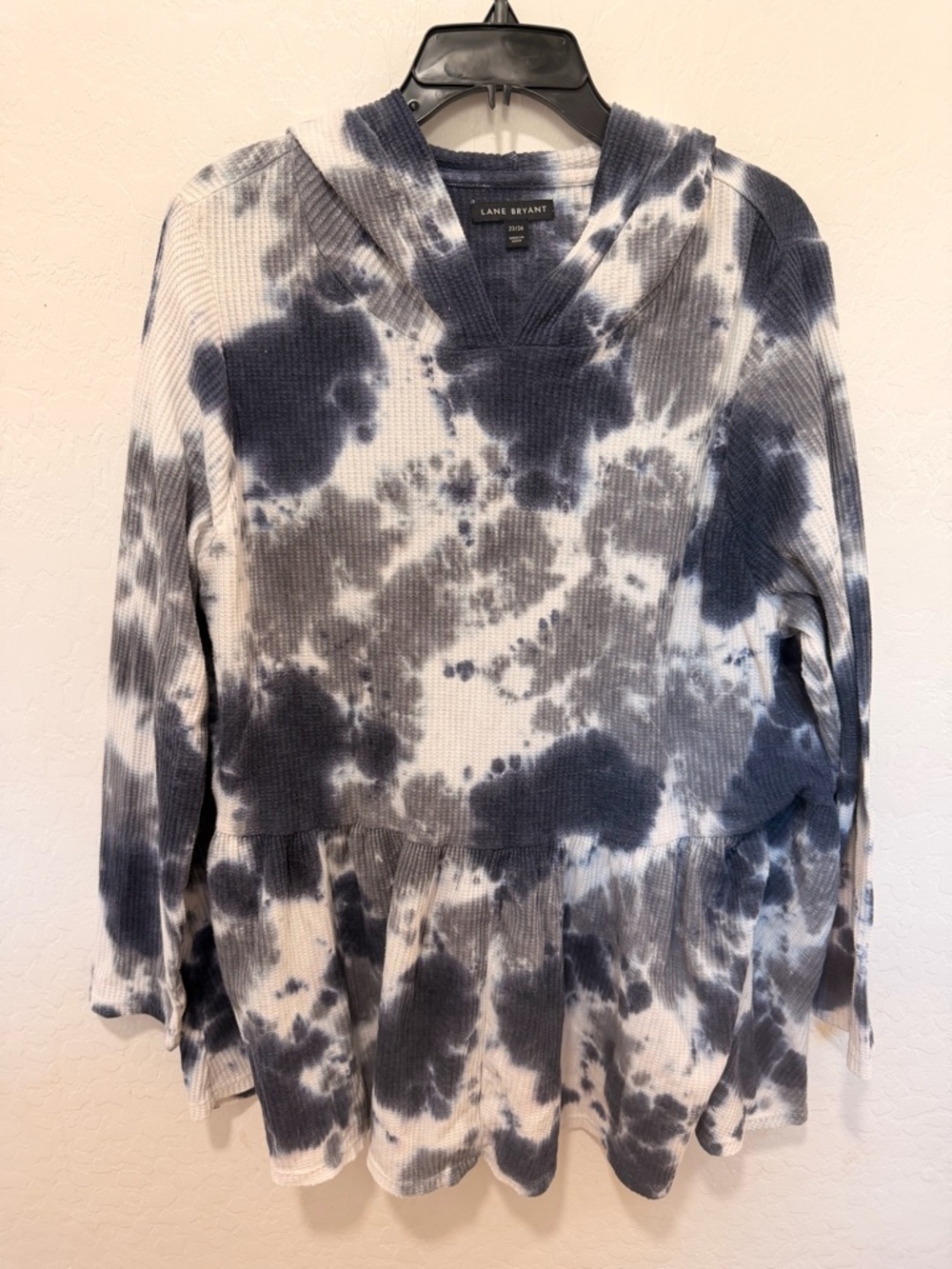 Lane Bryant women’s plus 22/24 Peplum hoodie sweatshirt babydoll waffle knit